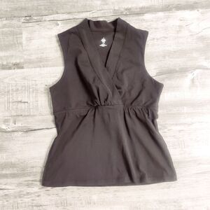 PrAna Sleeveless Top V-Neck Dark Brown Size Large